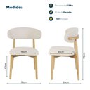 Ver imagem 6 de Cadeira de Jantar Frida Creme Base Madeira Assento e Encosto Estofado de Linho Sala de Estar Área