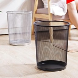 LIXEIRA DE METAL CESTO LIXO ESCRITORIO SALA HOME OFFICE TELADO ARAMADO Preto - 3