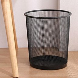 LIXEIRA DE METAL CESTO LIXO ESCRITORIO SALA HOME OFFICE TELADO ARAMADO Preto - 5