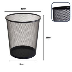 LIXEIRA DE METAL CESTO LIXO ESCRITORIO SALA HOME OFFICE TELADO ARAMADO Preto - 7