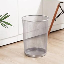 LIXEIRA DE METAL CESTO LIXO ESCRITORIO SALA HOME OFFICE TELADO ARAMADO Preto - 2