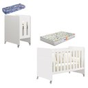 Ver imagem 1 de Berço Americano Evolution 4 em 1 Branco Acetinado com Colchão Mini e Colchão Americano Gazin - Relle