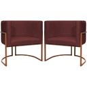 Ver imagem 1 de Kit 2 Poltronas para Sala de Recepção Luna Suede Cores Base de Ferro Bronze