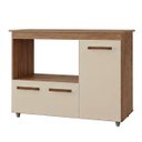 Ver imagem 2 de Balcão Multiuso Liza 114cm 2 Portas com Espaço para Microondas Cor:savana / Off White