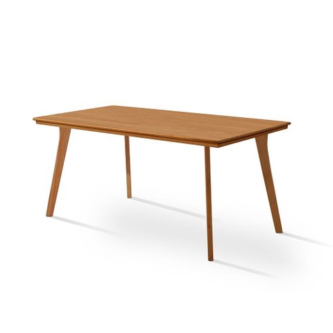 Mesa Sala de Jantar em Madeira Maciça Millena 160x80 com Pés de Madeira Vintage Retrô Castanho