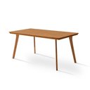 Ver imagem 1 de Mesa Sala de Jantar em Madeira Maciça Millena 160x80 com Pés de Madeira Vintage Retrô Castanho