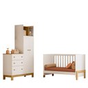 Ver imagem 4 de Quarto de Bebê com Berço Fantasia e Guarda Roupa com Cômoda Flora Branco Acetinado Qmovi