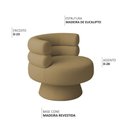 Ver imagem 3 de Poltrona Orgânica Mabel Base Fixa Bouclé Camel - Nexta Casa
