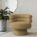 Ver imagem 2 de Poltrona Orgânica Mabel Base Fixa Bouclé Camel - Nexta Casa