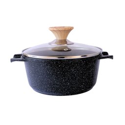 Jogo de Panelas Indução Revestimento Antiaderente Mármore Cerâmico Classic 4 Peças Preto - 5