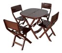 Ver mais imagens de Mesa Dobrável de Plástico Resistente Prática Barata Cor:marrom-escuro