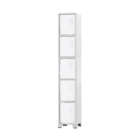 Armário Roupeiro De Aço 5 Portas Para Vestiário Academia Locker Branco