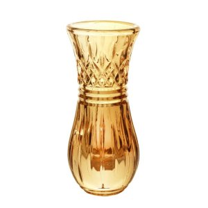 VASO CRISTAL LYS ÂMBAR WOLFF 6x4x15cm
