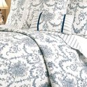 Ver imagem 2 de Kit Colcha Casal Lola Branco e Azul - Qaza