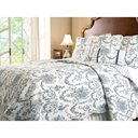 Ver imagem 1 de Kit Colcha Casal Lola Branco e Azul - Qaza