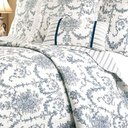 Ver imagem 2 de Kit Colcha Casal Lola Branco e Azul - Qaza