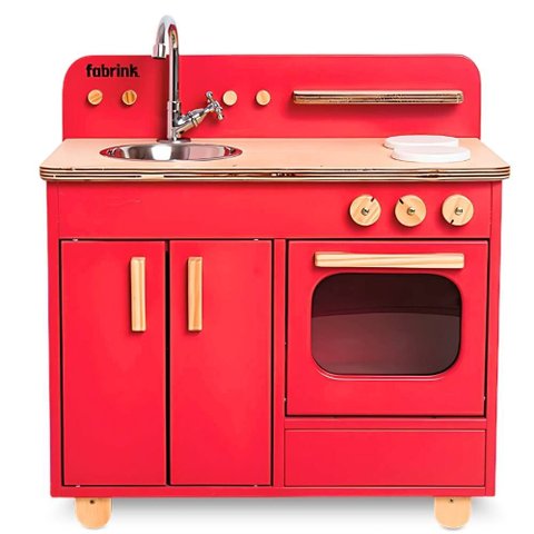 Bancada Infantil Vermelha de Madeira Fabrink Brincadeira Criativa