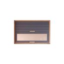 Ver imagem 1 de Armário Aéreo P/ Cozinha Eloise 2 Portas Basculante C/ Vidro Reflecta 120cm Freijo/titanium - Mgm