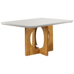 Mesa de Jantar Moderna com Vidro - Barcelona-1,60x0,90m - Móveis Mundial - 1