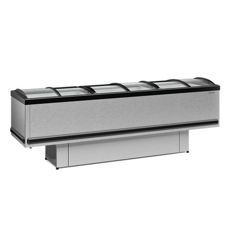 Ilha Plus Dupla Ação Vidro Curvo GESV290C Inox 110V Gelopar