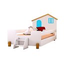 Ver imagem 3 de Cama Montessoriana Infantil Juvenil Belissima Azul - Branco e Mel + Colchão - Branco