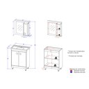 Ver imagem 4 de Gabinete Banheiro com Cuba e Espelheira 60cm Multimóveis CR10058 Castanho Argel/Branco
