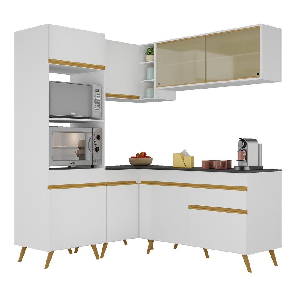 Cozinha Completa de Canto Veneza GW Multimóveis MP2063 com Armário e ...