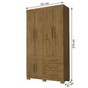 Ver imagem 3 de Guarda-Roupa Solteiro 6 Portas, 3 Gavetas e Pés MDF Safira Plus Marrom/Cinamomo