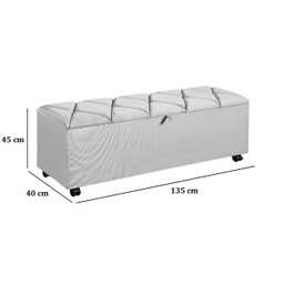 Baú Porta Enxoval Jade Com Rodinhas 135cm Azul Escuro - 4