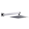 Ducha Chuveiro Quadrado 20x20 Slim Inox Piscina + Braço 40cm - 1