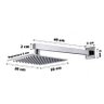 Ducha Chuveiro Quadrado 20x20 Slim Inox Piscina + Braço 40cm - 3