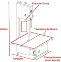 Ver imagem 2 de SERRA FITA MÉDIA LÂMINA 1,77m MESA MÓVEL 1/3CV 60HZ