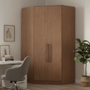 Ver imagem 1 de Guarda-Roupa Canto Closet com 2 Portas e 2 Gavetas MDF Requinte+ Marrom/Macadânia