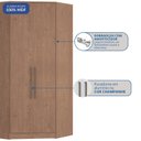 Ver imagem 5 de Guarda-Roupa Canto Closet com 2 Portas e 2 Gavetas MDF Requinte+ Marrom/Macadânia