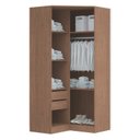 Ver imagem 4 de Guarda-Roupa Canto Closet com 2 Portas e 2 Gavetas MDF Requinte+ Marrom/Macadânia