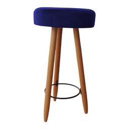 Kit Duas Banqueta París Alta para Área Gourmet Balcão Pés Palito Azul Royal Dimazza Móveis - 2