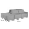 Sofá Ilha Marrocos Modular com Puff 255 Cm Bouclê Cinza - 2