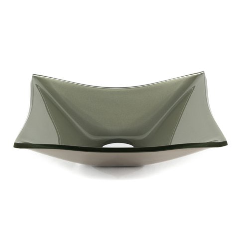 Cuba de Vidro P/ Banheiro Lavabo Retangular + Válvula Click:bege