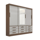 Ver imagem 1 de Guarda Roupa Meridian 3 Portas 9 Gavetas Castanho Off White