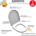 Ver imagem 2 de Tampa Vaso Calypso Incepa Cinza Claro Almofadado Durin