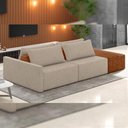 Ver imagem 1 de Sofá Ilha Modular para Sala 232cm com Puff Dublin K01 Linho Bege Sintético Caramelo - Lyam Decor