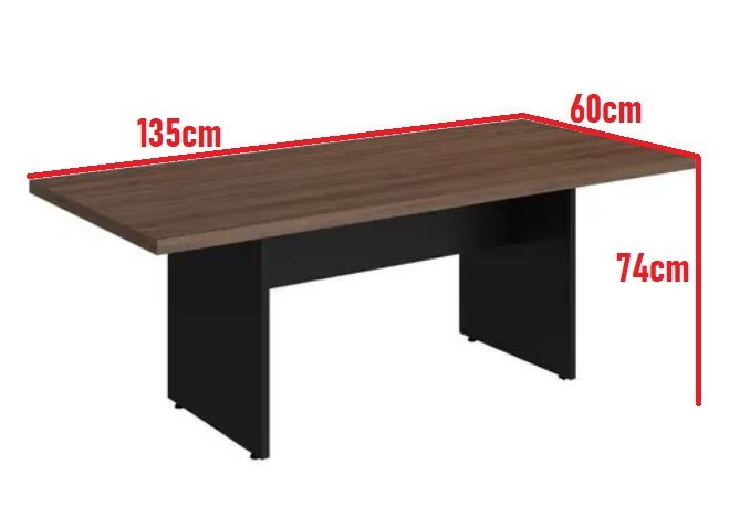 Mesa de Reunião Start Ameixa Negro com Preto 40mm de Espessura 1,35m X 0,60cm - 3