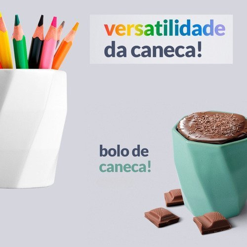 Kit Canecas Cerâmicas Azul/amarela/magenta/laranja/rosa/verde 6 Peças Xícara para Café Leite Chá 260 - 4