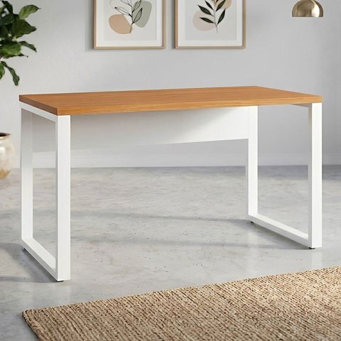 Mesa Escritório Escrivaninha 140x60cm Pés em Metal Tampo 100% MDF Industrial Executive