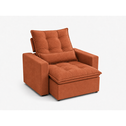 Poltrona do Papai Retrátil e Reclinável em Tecido Suede:Terracota