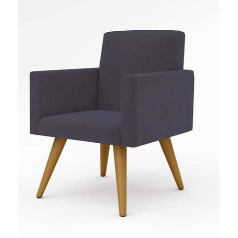 poltrona decorativa talita cor cinza