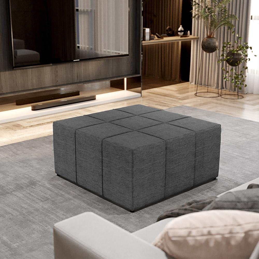 Kit 2 Puffs Decorativos Para Sala de Estar Quadrado Milano 90x90 W01 ...