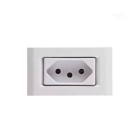 Mini Espelho de Embutir Série 10 com 01 Tomada 20a 67 X 43mm Branco Qtmov 01 Unidade