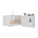 Ver imagem 2 de Berço Americano 3 em 1 com Cômoda 1 Porta 4 Gavetas Teddy Multimóveis Mp4723 Branco