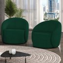 Ver imagem 1 de Poltrona Sala Decorativa Redonda Kit 2 Steve Boucle Verde I01 - Mpozenato